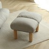 Foot Stool, Small Footrest Ottoman, Linen Fabric Home Bedroom Stool With Elastic Cushion Foam, Extra Seating For Living Room Bedroom - 3 of 4