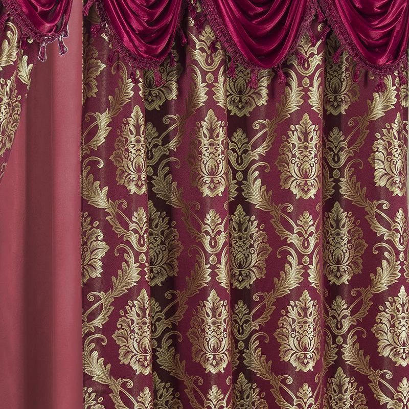 RT Designers Collection Stockton Premium Two Pack Double Curtain Panel 54" x 84" Burgundy, 4 of 5
