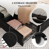 Full/Queen Bed Frame with 4 Storage Drawers and Wing Back Headboard No Spring Box Charging Station - 4 of 4