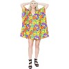 HAPPY BAY Women's Summer Mini Vacation Dress Beachwear Swim Suit Plus Size Beach Dress Coverups Party Bathing Suit Cover Ups 3X-4X Orange Floral - 2 of 4