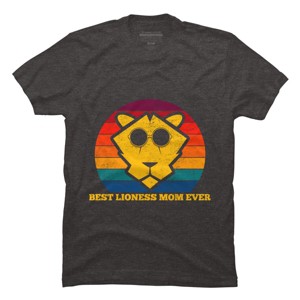 Men's Design By Humans Best Lioness Mom Ever Retro Stripes By Yernar T-Shirt - 1 of 2