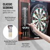 VEVOR Dartboard and Cabinet Set, Ready-to-Play Bundle Official Size Dartboard Cabinet, Steel Tip Dart Hideaway Cabinet, Features LED Light, Brown - 4 of 4