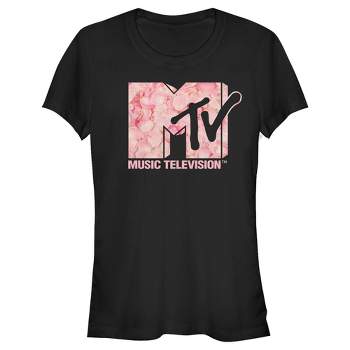 Juniors Womens MTV Valentine's Day Rose Petal Logo T-Shirt