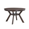 5 PCS Rustic Dining Table Set Dining Set with 4 Cross Back Upholstered Dining Chairs&Rubber Wood Round Kitchen Table, Oak//Brown-ModernLuxe - 3 of 4