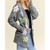 Women's Puff Flower Sweater Cardi - ADORA - 2 of 3