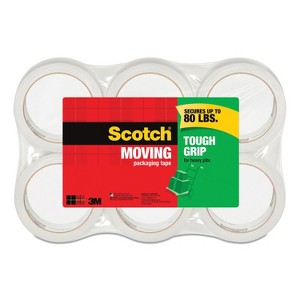 Scotch Tough Grip Moving Packing Tape - 1.88" x 43.7 yds - Clear - Case of 6 - 1 of 1