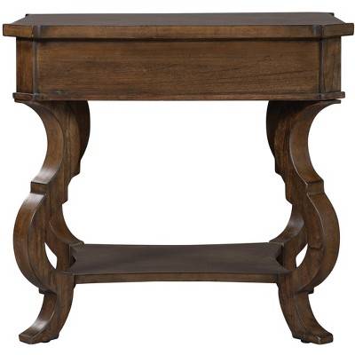Traditional Black and Gray Wood End Table with Storage