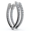 Pompeii3 .90Ct Diamond Hoops Inside Outside Gold Lab Created 1" Tall - 3 of 4