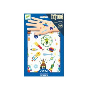 Djeco Space Oddity Temporary Tattoos Glow In The Dark, 2 Sheets, Ages 3 and Up - 1 of 4