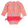 RuffleButts Baby/Toddler Girls UPF50+ Long Sleeve One Piece Rash Guard - 2 of 4