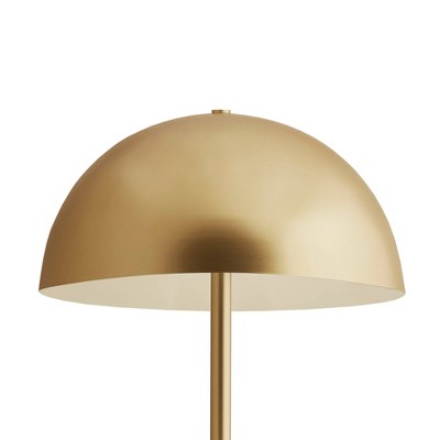 Gold Dome-Shaped 2-Light Iron Table Lamp with Switch Control
