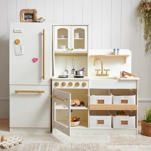 Tiny Land® Play Kitchen with Fridge - Serenity Kitchen & Fridge Set in Cream - 1 of 4