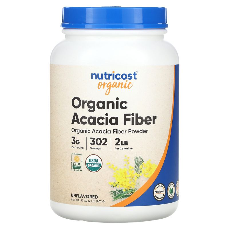 Nutricost Organic Acacia Fiber Powder, Unflavored, 32 oz (907 g), 1 of 3