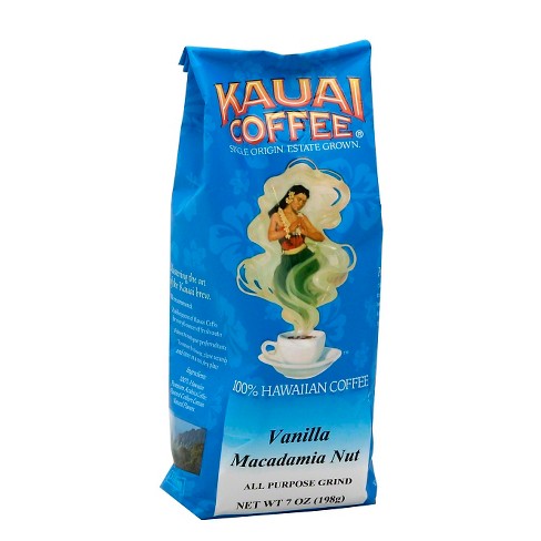 Kauai Coffee Vanilla Macadamia Nut Medium Roast Ground Coffee - 7oz ...