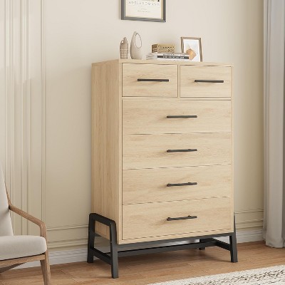 Homhougo Drawer Freestanding Dresser, Closet Storage Cabinet for Living Room, Entryway