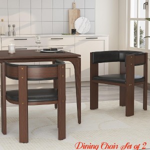 Kitchen Dining Chair Set of 2,Modern Kitchen Chairs w/ Wood Frame & Curved Backrest - 1 of 4