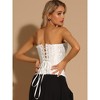 Allegra K Women's Victorian Style Strapless Lace Up Bustier Top - 4 of 4