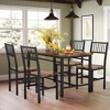 Hooseng Industrial Style 5-Piece Dining Table Set, Dining Room Table Set with 4 Slated Backrest Chairs, Space-Saving Dinette Set for 4 with MDF Top - 4 of 4