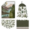 Sweet Jojo Designs Gender Neutral Unisex Baby Crib Bedding Set - Woodland Pine Tree Green Purple and Blue 4pc - 2 of 4