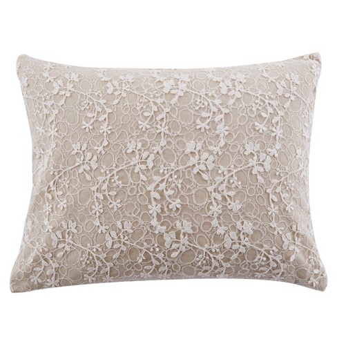 St. Claire - Embroidered Flower Decorative Pillow - Gold, Grey, White -  Levtex Home : Target