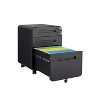 NicBex 3 Drawer Mobile File Cabinet with Casters,Office Cabinet with Grooved Handles and Locks and Keys,Filing Cabinet for Home Office - 2 of 4