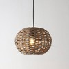 14" 1-Light Isla Farmhouse Coastal Rattan LED Pendant Brown - JONATHAN Y: UL Listed, Adjustable Height, Metal Body - image 4 of 4