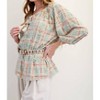 Women's Self-distressed Plaid Top - Easel - 2 of 3