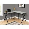 Monarch Specialties Computer Desk Home Office Corner 55InchL L Shape Work Laptop Metal Laminate Grey Black Contemporary Modern - 2 of 4