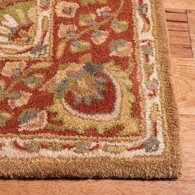 Beige and Rust Hand-Tufted Wool Area Rug, 3' x 5'
