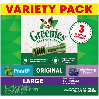 Photo 1 of Greenies Dental Chews Flavored with Spearmint and Blueberry Dog Treat - Large - 36oz