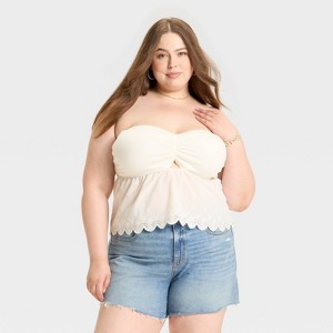 Women's Knit Woven Twist Tube Top - Wild Fable™ - 1 of 3
