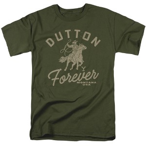 Yellowstone Simple Dutton Forever Adult T-Shirt Military Green Small - 1 of 4
