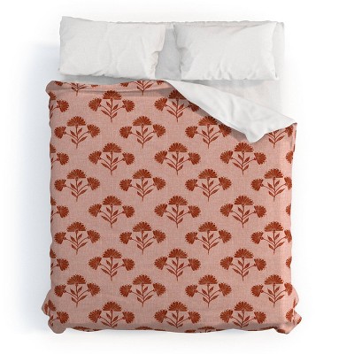Suri Floral Cherry Schatzi Brown Duvet Cover Set Pink - Deny Designs