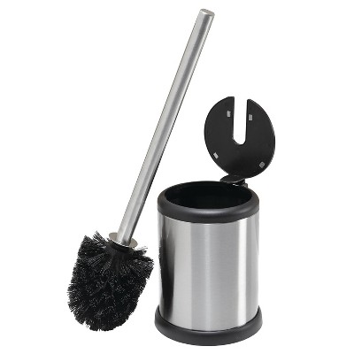 Stainless Steel Toilet Brush and Holder Set with Closing Lid, 2 Pack
