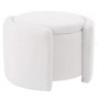 CAVINAS Round Storage Ottoman, Teddy-Wool Ottoman Bench, Upholstered Ottoman Foot Rest, Bedroom Footstool - 3 of 4