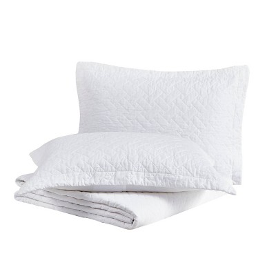 Coastal Breeze White Cotton Full/Queen Reversible Quilt Set