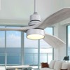 TOBILI 52 Inch Ceiling Fan Light With 6 Speed Silver 3 Wood Blade For Bedroom - 2 of 4