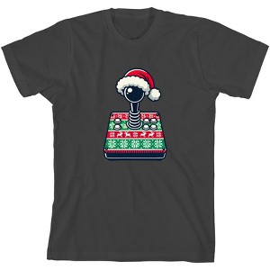 Ugly Christmas Sweater Joystick Youth Crew Neck Short Sleeve Tee - 1 of 2