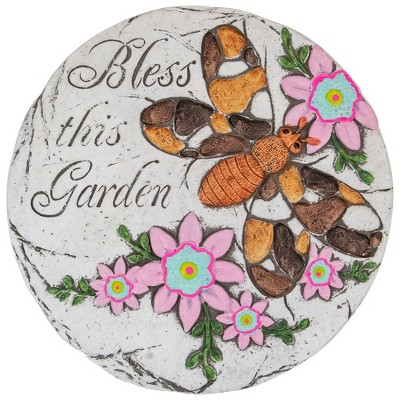 Northlight 10" Bless this Garden Outdoor Floral Garden Stone