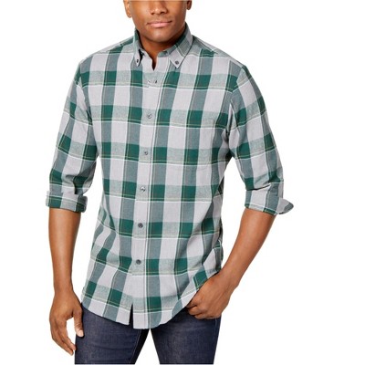 Club Room Mens Plaid Button Up Shirt