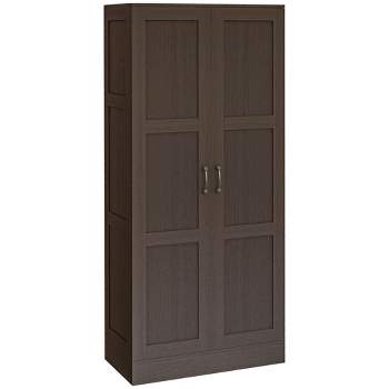 HOMCOM 71" Tall Modern Style Storage Cabinet with Storage Shelves for Bedroom and Living Room or Hallway, Coffee
