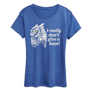 Women's - Instant Message - Give A Hoot Owl Short Sleeve Graphic T-Shirt - 1 of 4