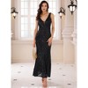 INSPIRE CHIC Women's Sequin V Neck Sleeveless Cocktail Maxi Gown Evening Dress - 3 of 4