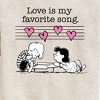 Boys' - Peanuts - Lucy And Schroeder Valentine's Piano Graphic Long Sleeve Fleece Sweatshirt - 2 of 4