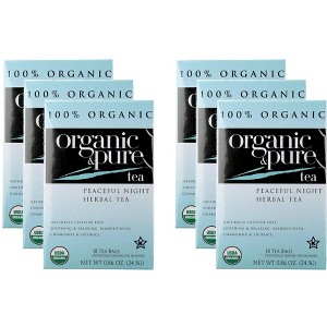 Organic & Pure Tea Herbal Peaceful Night Organic - Pack of 6 - 18 bags - 1 of 2