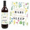 Big Dot of Happiness Wildflowers Baby - Boho Floral Baby Shower Decorations for Women and Men - Wine Bottle Label Stickers - Set of 4 - 3 of 4