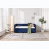 Twin Size Upholstered Daybed with Trundle, USB Port, Side Pockets - ModernLuxe - 2 of 4