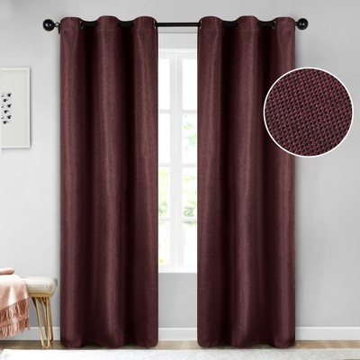 Modern Farmhouse Textured Room Darkening Semi-Blackout Curtains, Set of 2 by Blue Nile Mills