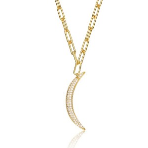 14K Gold Plated Necklace with Cubic Zirconia Charms – A Stunning and Elegant Accessory that Adds Sparkle and Sophistication to Any Ensemble - 1 of 3