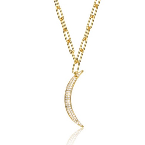 14K Gold Plated Necklace with Cubic Zirconia Charms – A Stunning and Elegant Accessory that Adds Sparkle and Sophistication to Any Ensemble - image 1 of 3